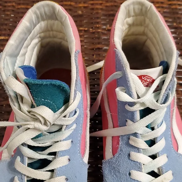 SZ. 8 1/2 WOMEN'S VANS SK8 MULTIBRIGHT 12 SUEDE SKATE BOARD SHOE - Picture 5 of 8